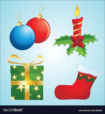  					Christmas decorations vector image														