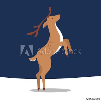Christmas deer on winter