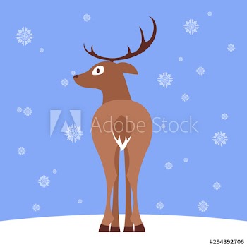 Christmas deer on winter