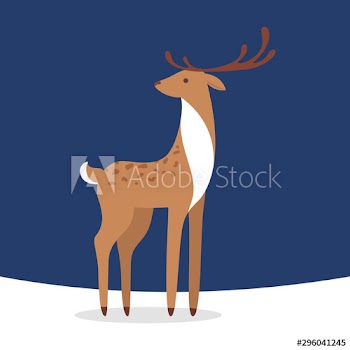 Christmas deer on winter