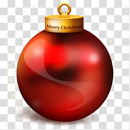 Christmas Dock Icons, Ball, round red Christmas bauble decor illustration transparent background PNG clipart