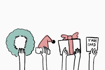 Christmas doodle vector with raised hands… | Free stock illustration | High Resolution graphic