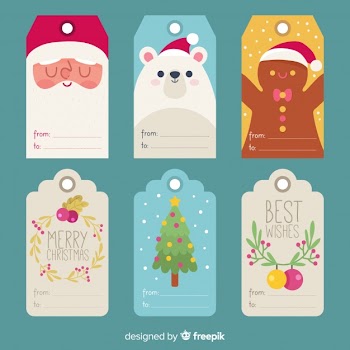 Christmas elements labels collection