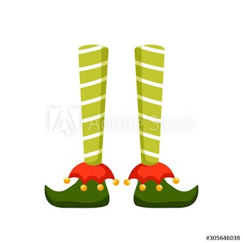 Christmas Elf feet flat vector illustration