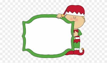 Christmas Elf Holding A Blank Sign - Christmas Elf Page Border