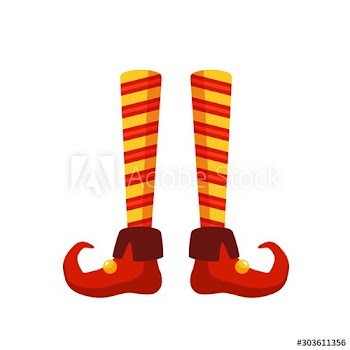 Christmas elf legs flat vector illustration