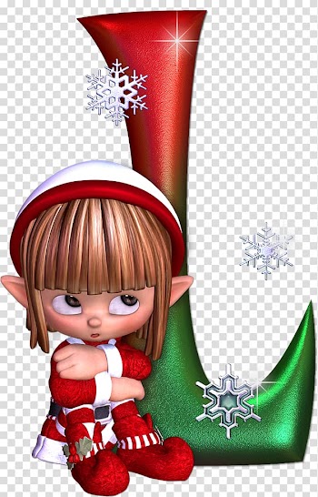 Christmas elf Letter Alphabet, Cruz GLITTER transparent background PNG clipart