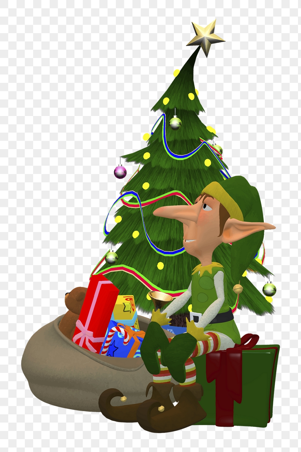 Christmas elf png sticker, 3D | Free PNG - rawpixel
