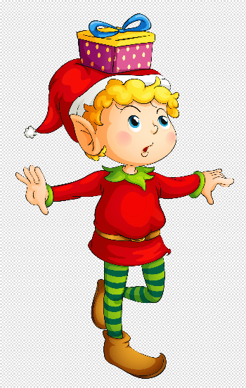 Christmas Elf with Gift PNG Picture | Gallery Yopriceville - High ...
