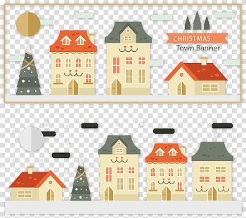Christmas Euclidean Icon, cute christmas banners town transparent background PNG clipart