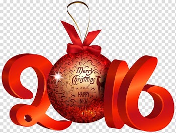 Christmas Eve Christmas and holiday season Gift Yule, Red 2016 Decoration , red 2016 Merry Christmas 3D illustration transparent background PNG clipart