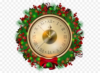 Christmas Eve Clock Santa Claus Clip art - Transparent Christmas Clock PNG Clipartt 