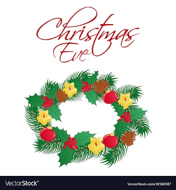Christmas eve greeting card or square banner vector image