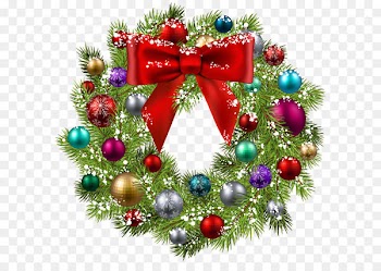 Christmas Eve Holiday Nativity of Jesus Tradition - Christmas wreath with Ornaments 