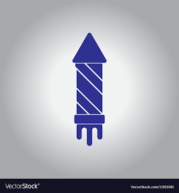 Christmas firework rocket vector image