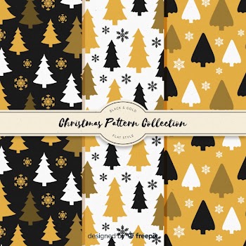 Christmas flat christmas tree pattern