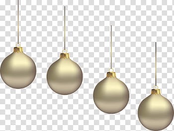 Christmas, four brown baubles transparent background PNG clipart