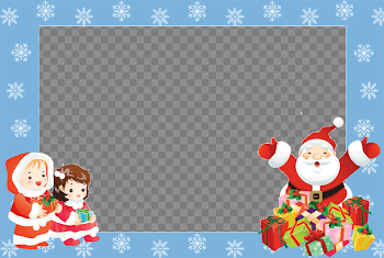 Christmas Frame Santa Claus Kids transparent PNG - StickPNG