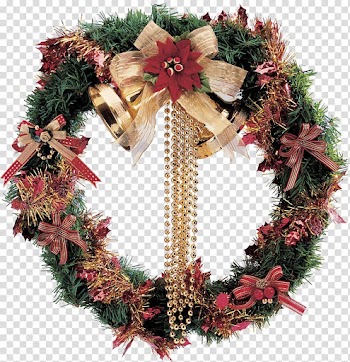 Christmas Garland Wreath Star of Bethlehem, Christmas Wreath transparent background PNG clipart