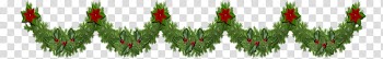 Christmas garlands, white and red floral textile transparent background PNG clipart