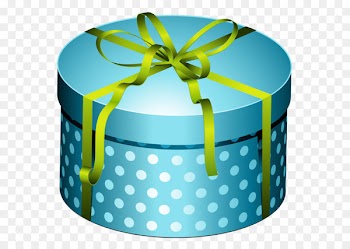 Christmas gift Birthday Clip art - Blue Round Present Box with Bow PNG Clipart 