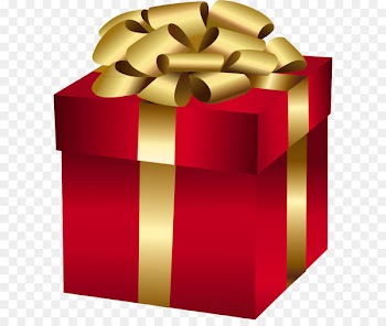 Christmas gift Christmas Day Clip art - Large Red Gift Box with Gold Bow 