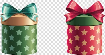 Christmas gift Decorative box , Bunny gift box with elements transparent background PNG clipart