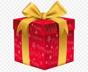 Christmas gift - Merry Christmas Red Gift PNG Clip Art Image 