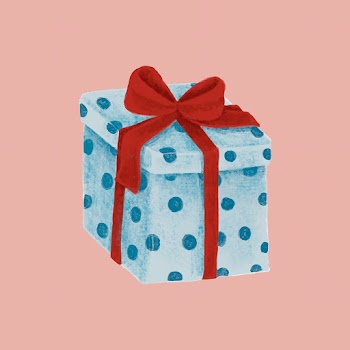 Christmas gift psd hand drawn illustration