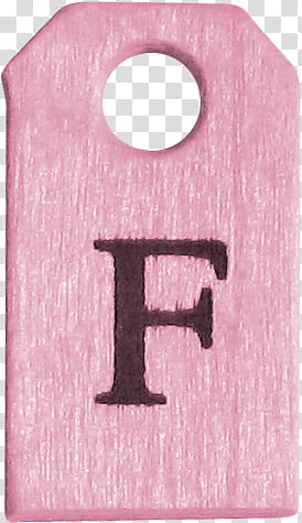 Christmas gift special, pink wooden F tag transparent background PNG clipart