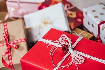 Christmas gifts pile