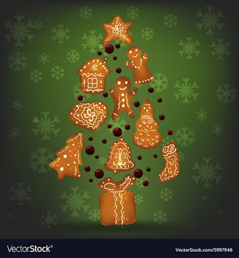 Christmas gingerbread for Xmas decoration vector image