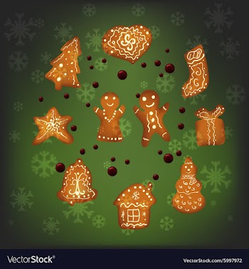 Christmas gingerbread for Xmas decoration vector image