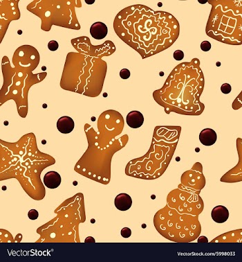 Christmas gingerbread seamless pattern vector image