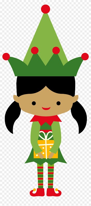 Christmas Girl Elf Clip Art - Christmas Girl Elves Clipart