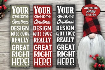 Christmas Gnome Vertical Sign Mockup
