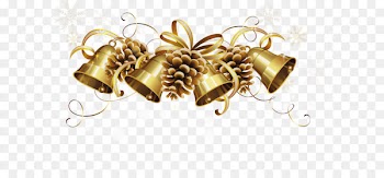 Christmas Gold Bell Clip art - Transparent Christmas Golden Bells PNG Picture 