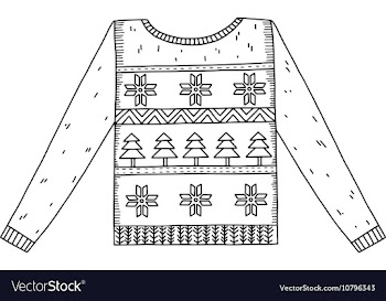 Christmas graphic sweater isolated on white vector image