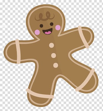 Christmas Graphics, gingerbread man illustration transparent background PNG clipart