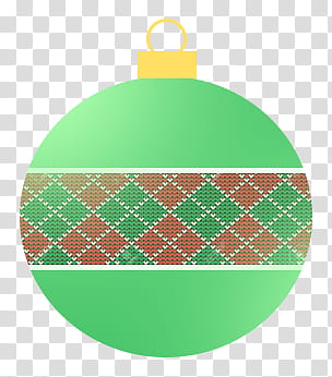 CHRISTMAS, green and brown bauble transparent background PNG clipart