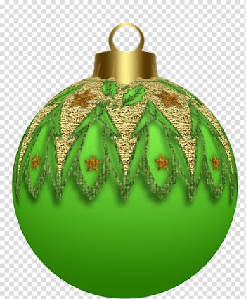 Christmas, green and brown Christmas bauble transparent background PNG clipart