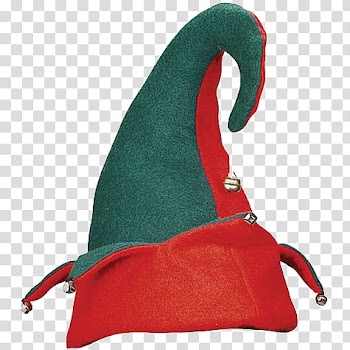 Christmas, green and red jester hat transparent background PNG clipart