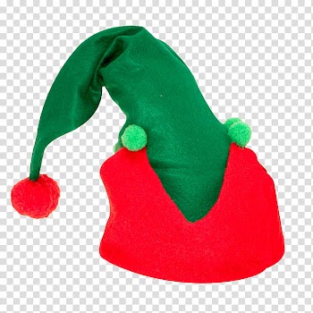 Christmas, green and red party hat transparent background PNG clipart