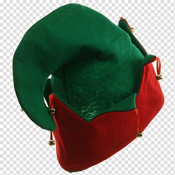 Christmas, green and red Santa hat transparent background PNG clipart