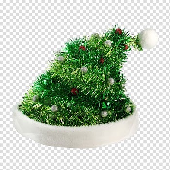 Christmas, green and white Christmas hat illustration transparent background PNG clipart