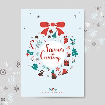 Christmas greeting card mockup vector | Free stock vector - 494288