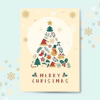Christmas greeting card mockup vector | Free stock vector - 494306