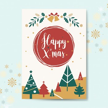 Christmas greeting card mockup vector | Free stock vector - 494313
