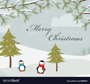 Christmas greeting card vector image