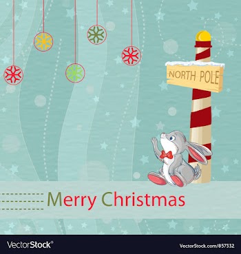 Christmas greeting card vector image